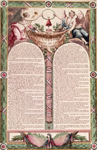Declaration of the Rights of Man, 1793 by French School